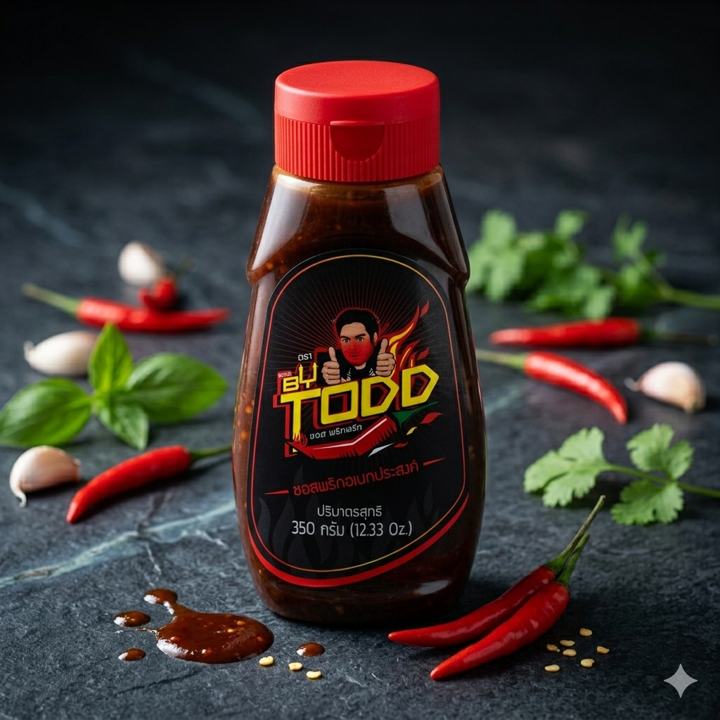 Made By TODD ซอสพริกพริก ขนาด 350 กรัม จำนวน 1 ขวด