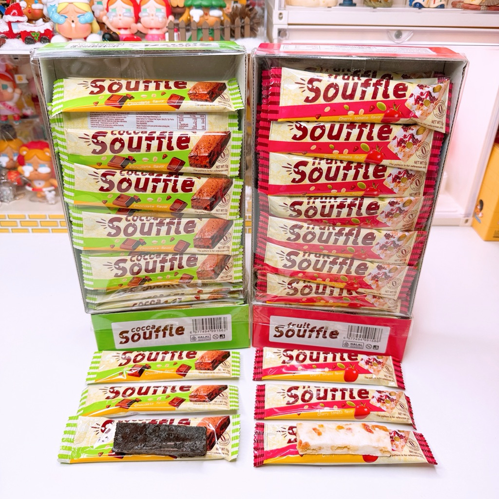 นูกัส ซูเฟล ช็อกโกแลต และ ฟรุตเบอร์รี่ เคี้ยวหนึบ ( 1 กล่อง 30 ชิ้น )
