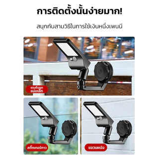 MeeDa 6000W โคมติดผนังโซล่าเซลล์ ส่องไกล 100 ม. แม่เหล็กติดตั้งง่าย พกันน้ำ IP68 กันฝน กันฝุ่น ทนทาน ตกแต่งสวนบ้านส