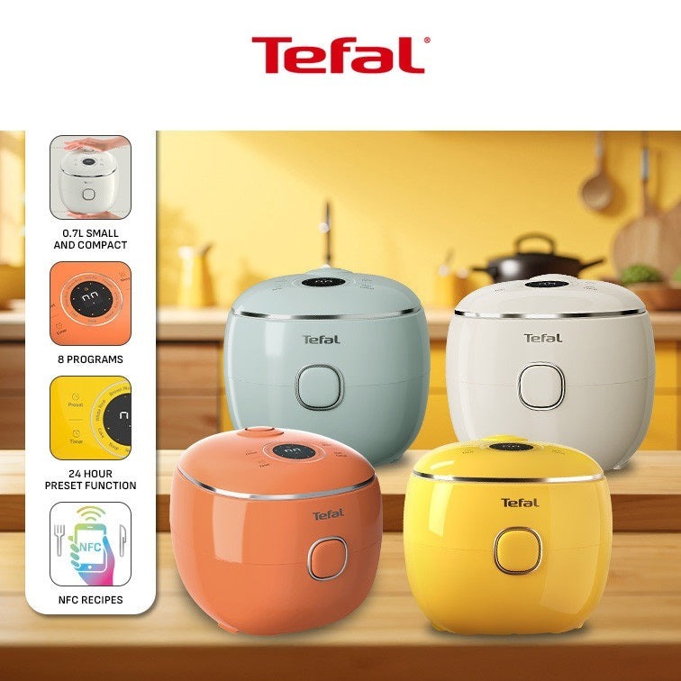 *ใหม่* Tefal หม้อหุงข้าวดิจิทัล Pop Mini Rice Cooker รุ่น RK535 ความจุ 0.7 ลิตร 350 วัตต์ มี4 สี ขาว,ส้ม,เขียวและเหลือง – โปรปัง