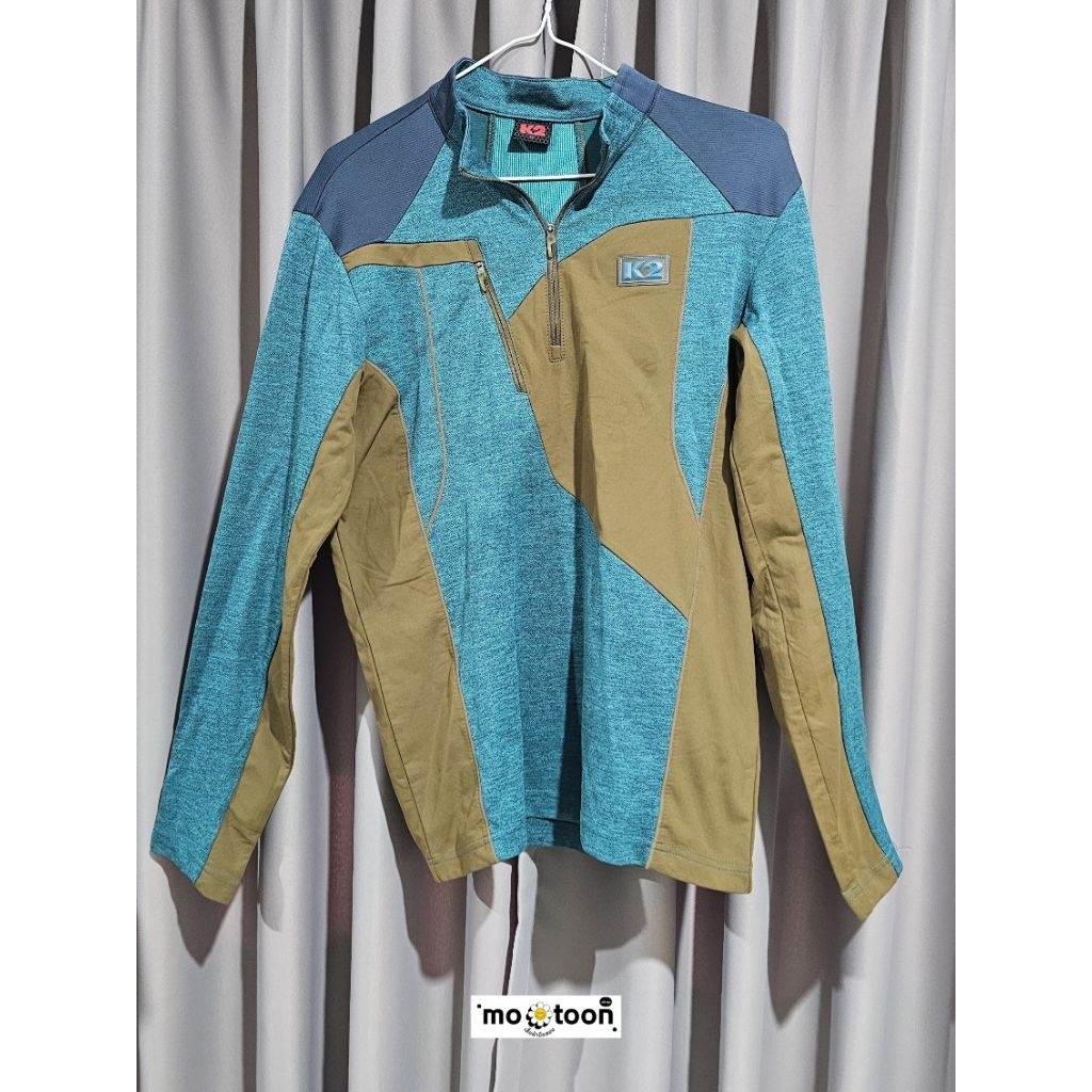 K2 เสื้อ Outdoor แขนยาว ซิปครึ่งอก Size 95 อก 38 (มือสอง)