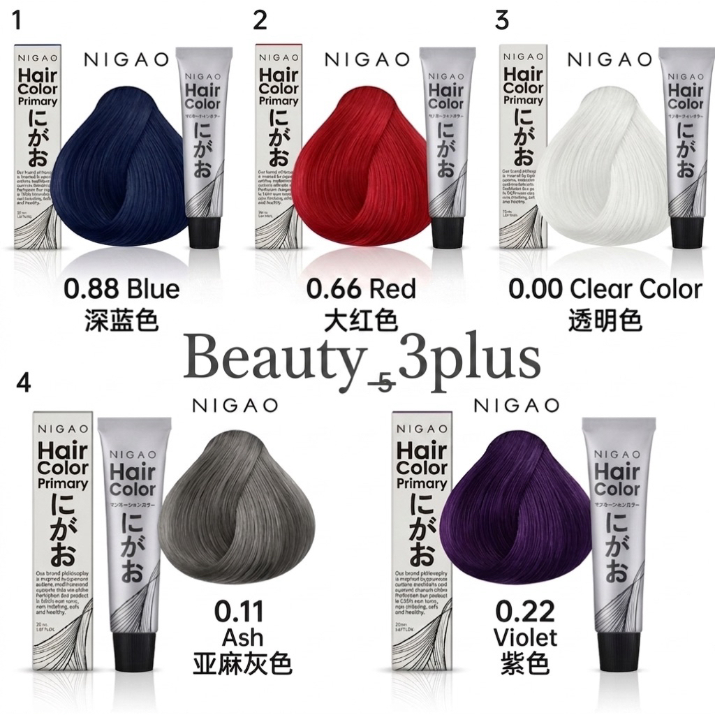 "แม่สีนิกาโอะ เม็ดสีชัด หักล้างสีเพี้ยน ดับส้มเหลือง ไร้กลิ่นฉุน ไม่แสบหัว สีสวยตรงปก สนใจทักเลยจ้า"
