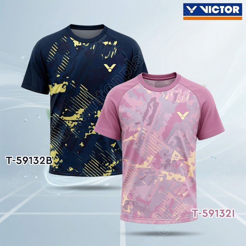 【 ของแท้ % 】เสื้อยืดกีฬาแบดมินตัน คอกลมวิคเตอร์ 𝗧-𝟱𝟵𝟭𝟯𝟮 (𝗧-𝟱𝟵𝟭𝟯𝟮)