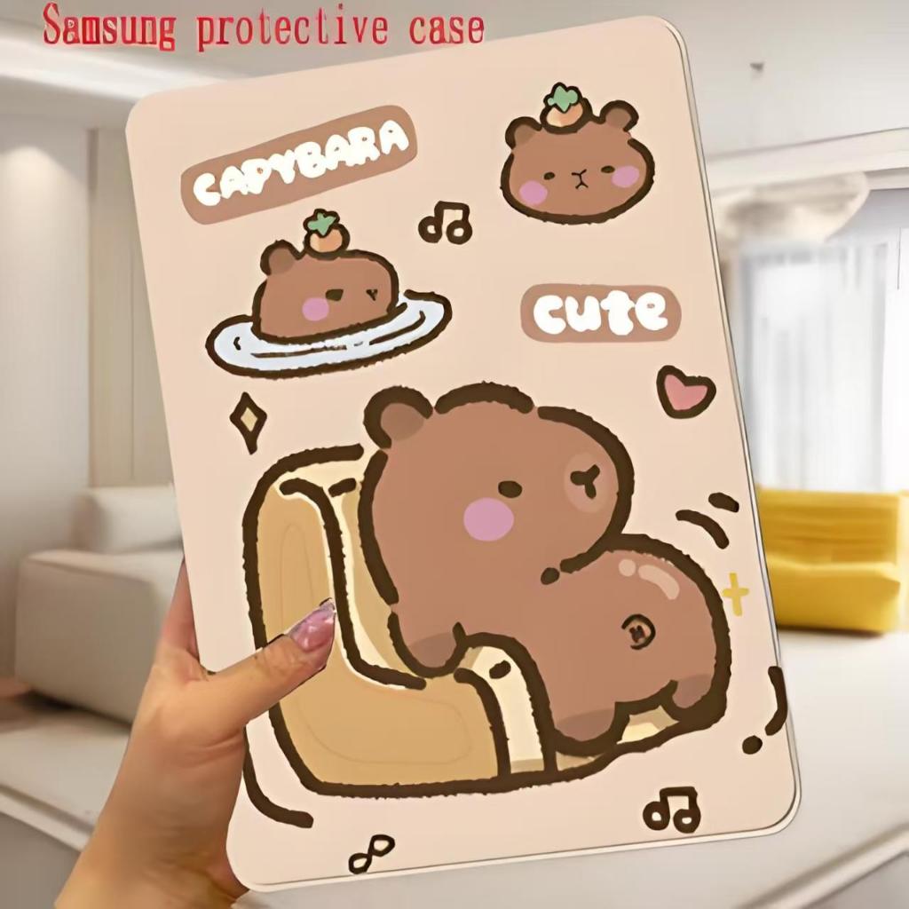 เคสฝาพับ samsung tab for S6Lite s7fe S7S8 S8+ A7lite A9 A9+ S9 S9FE S9+S9FE+ S10+ A8 s7+  หมุน 360 °พร้อมที่วางปา S10FE+
