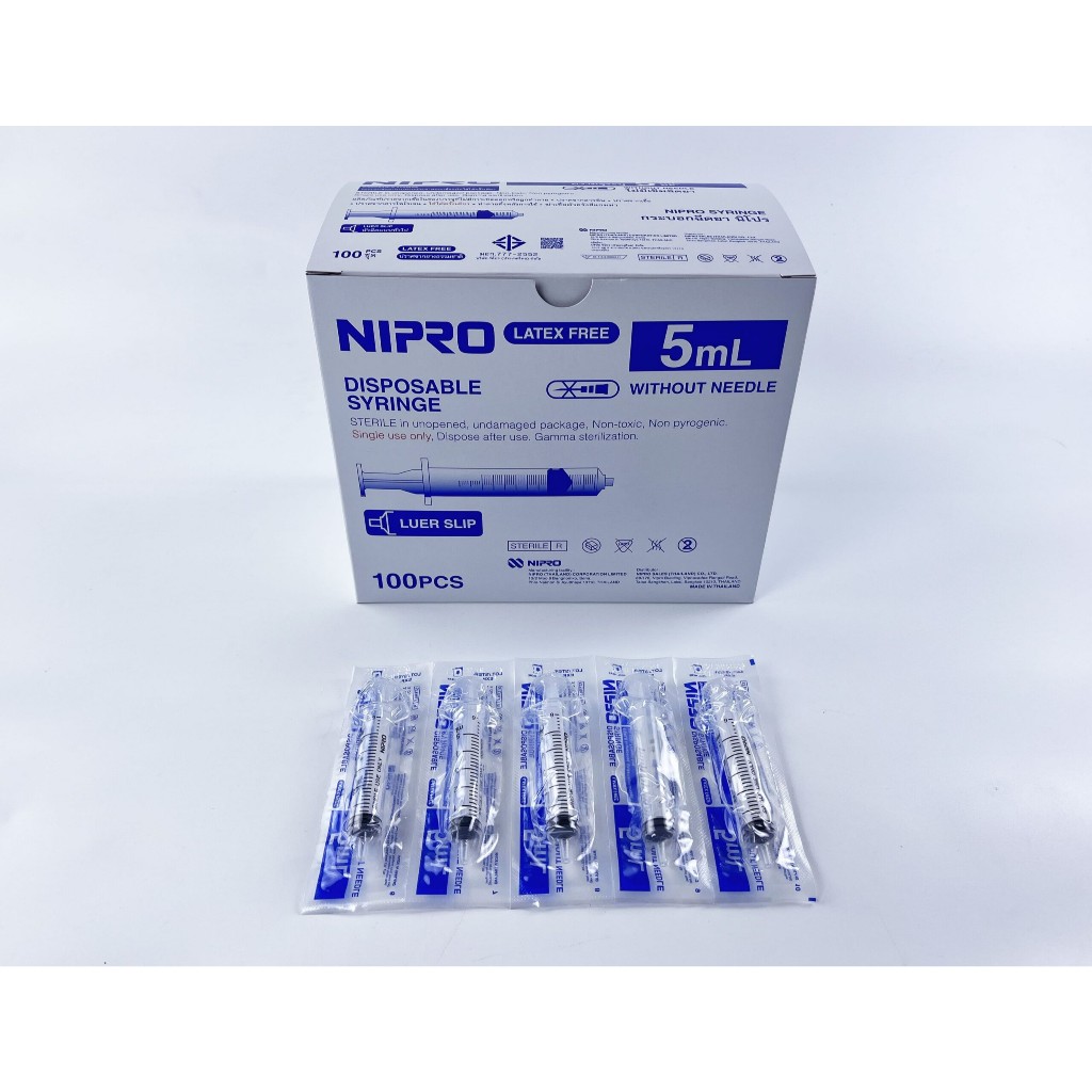 Nipro Syringe 3cc,5cc ไซริ้ง กระบอกฉีดยา ขนาด 3ml,5ML(100ชิ้น/กล่อง)
