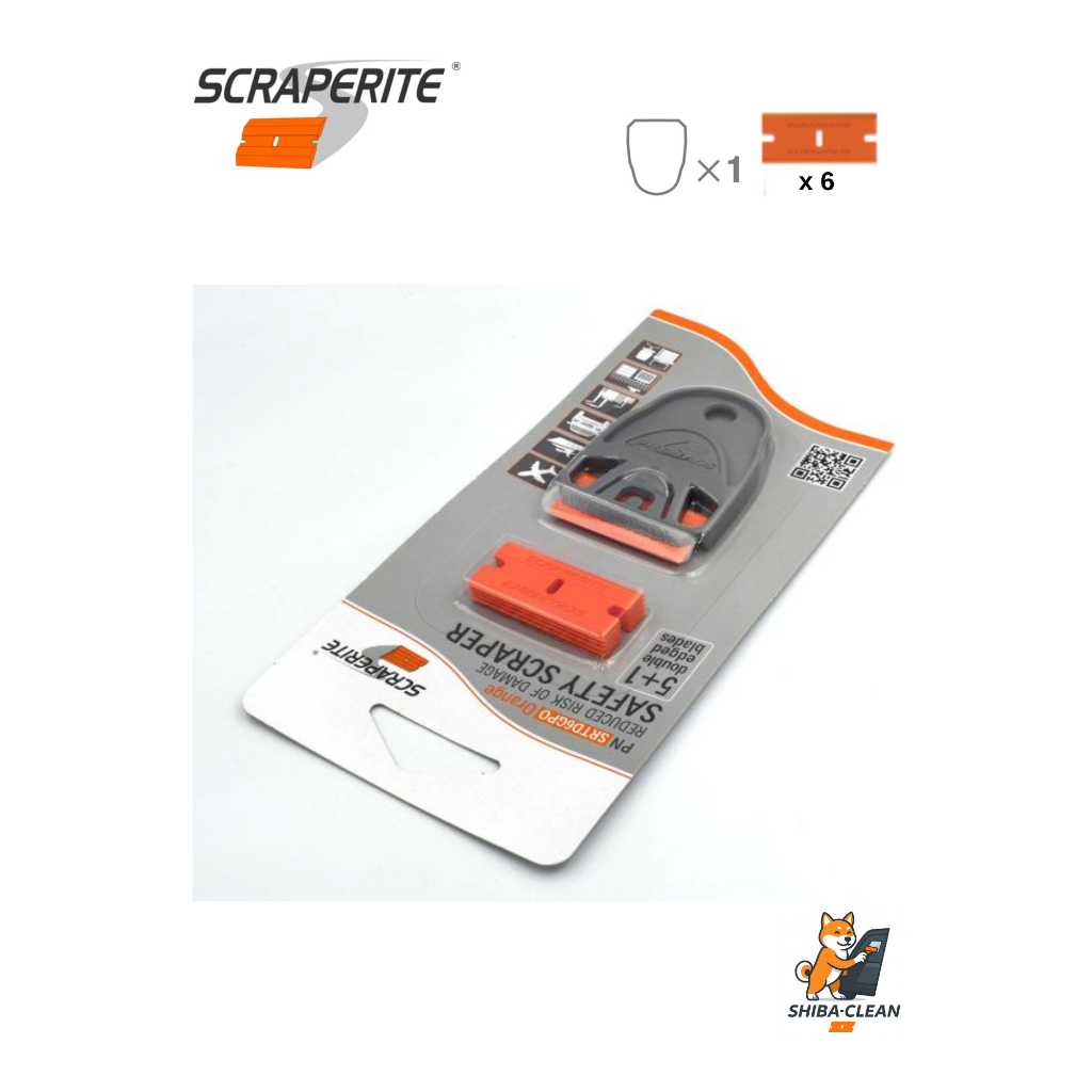 Scraperite (สเครปไรซ์) TD Handle & 6 Blades ใบมีดขูดพลาสติก ใบมีดขูดขอบคู่ ใบมีดพลาสติกสำหรับรถยนต์และมอเตอร์ไซค์