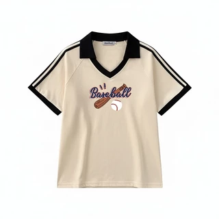 เสื้อคอวีทรงสเก็ตสวยๆผู้หญิงแฟชั่นมาใหม่ oversize เสื้อผ้าสาวอวบไซส์ใหญ่น่ารัก เสื้อยืดปกแขนสั้นลําลองทรงหลวมสไตล์เกาหลี