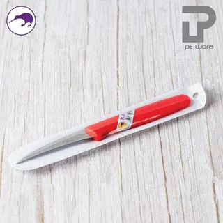 Kiwi 001 มีดคว้าน ด้ามพลาสติก สีแดง 3 นิ้ว มีดกีวี มีดแกะสลัก มีดคว้านเมล็ด มีดคว้านเงาะ