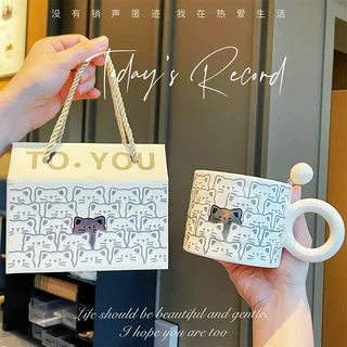ของขวัญน่ารัก แก้วเซรามิกลายแมว แถมกล่องของขวัญ เหมาะกับเพื่อน/คนรัก