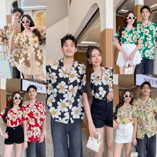 [S-4XL] เสื้อฮาวายแขนสั้นผ้าลายดอกสีสันสดใสผ้านิ่มลื่น