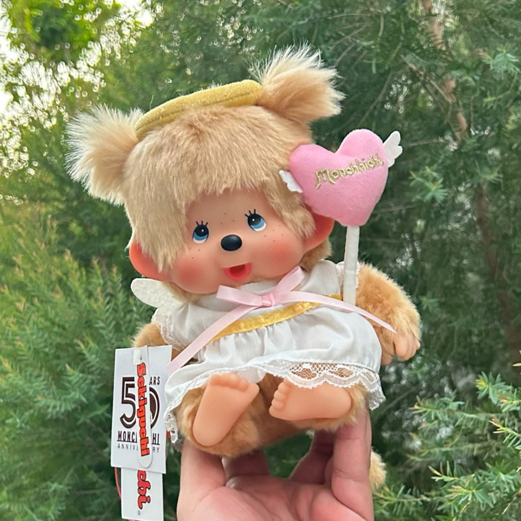 (พร้อมส่ง💥แมสได้🛵)ตุ๊กตา Monchhichi size M นางฟ้าสุดน่ารัก👼🏻