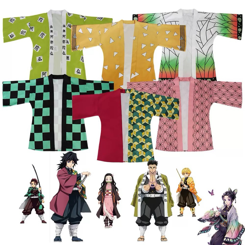 ชุดคอสเพลย์ Anime เสื้อดาบพิฆาตอสูร ชุดชิโนบุ Demon Slayer Kimetsu No Yaiba Outfits Cosplay Kamado Shinobu Giyuu เสื้อ