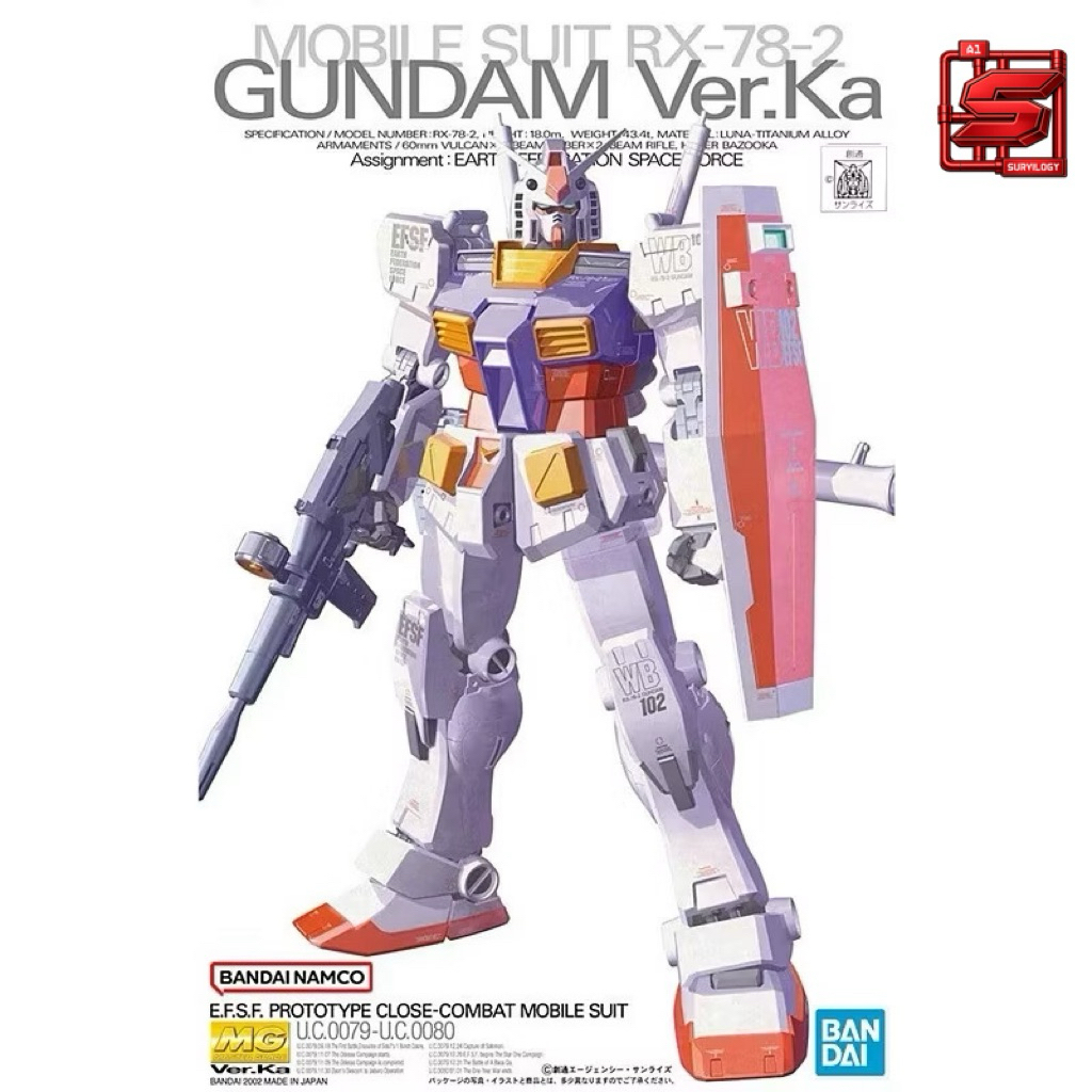 MG 1/100 RX-78-2 Gundam Ver.Ka โมเดลกันดั้มแท้ Bandai Master Grade