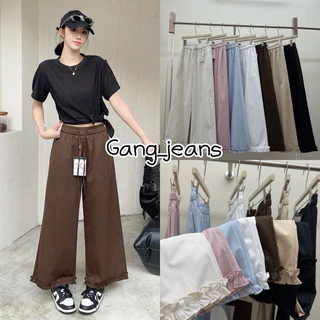 Gang_jeans#26809(K)กางเกงขายาว ทรงขากว้าง เอวยางยืดสไตล์มินิมอล รุ่น Cozy Wide Pants