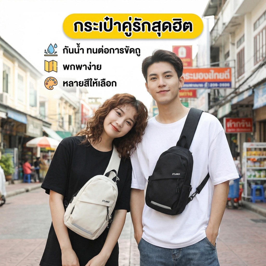 #50301 Ins trendy street fashion chest bag, sports crossbody bag, commuting/travel bag, student backpack, couple's bag