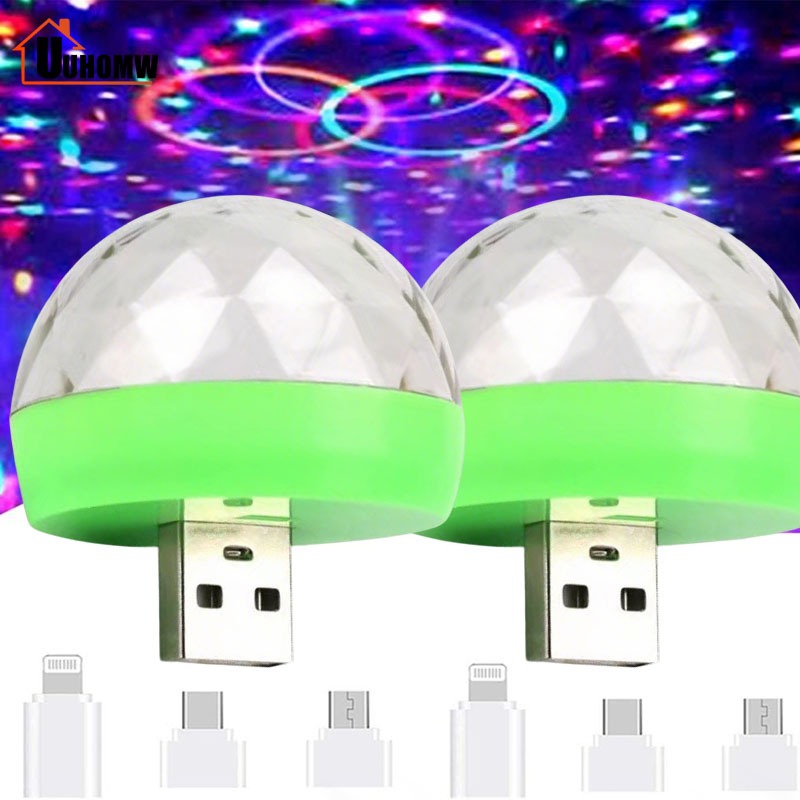 ไฟดิสโก้เทค ดิสโก้บอล ไฟเต้นตามจังหวะเพลง ขนาดพกพา LED USB โคมไฟนีออนสีสันสดใสสำหรับ KTV DJ Show