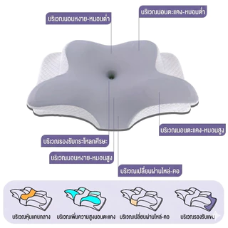 หมอน Ergonomics Deep Sleep （ปลอกหมอน）รูปผีเสื้อ ลดอาหารการปวดคอช่วยให้หลับลึกและนานยิ่งขึ้น