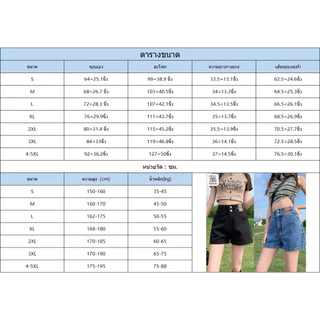 กางเกงยีนส์ขาสั้นเอวสูง ทรงหลวม ไซส์ใหญ่ S-5XL ผู้หญิง ทรงลุย ใส่แล้วขายาว เดิมๆ สไตล์เกาหลี ผ้านิ่ม ใส่สบาย