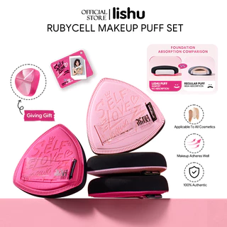 Lishu พัฟคุชชั่นสีชมพู พัฟแป้งพัฟเนื้อนุ่ม เกลี่ยง่าย ให้ลุคแมตต์ ใช้ได้ทั้งแบบแห้งและเปียก (ฟรีกล่องเก็บ)