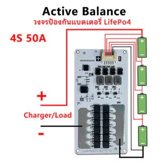 BMS 4S 6S 8S พร้อม Active Balance 1.5A (สำหรับชนิดแบตแพ็ค LiFePO4 32140 12.8-29.2v.) ป้องกันไฟเกิน ชาร์จเกิน