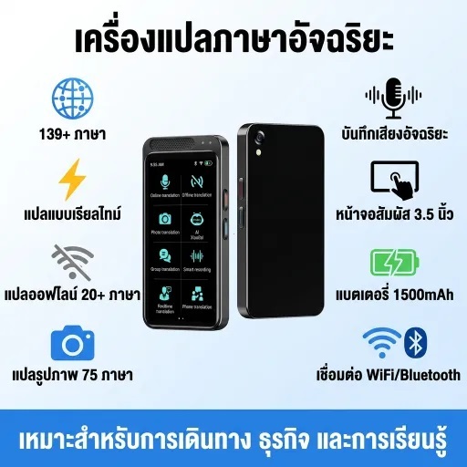 อุปกรณ์แปลภาษา VORMOR Z6 No WiFi Needed, อุปกรณ์แปลพกพาพร้อม 138 ภาษา, เครื่องแปลภาพเสียง Ai แบบเรียลไทม์, การแปลออนไลน์
