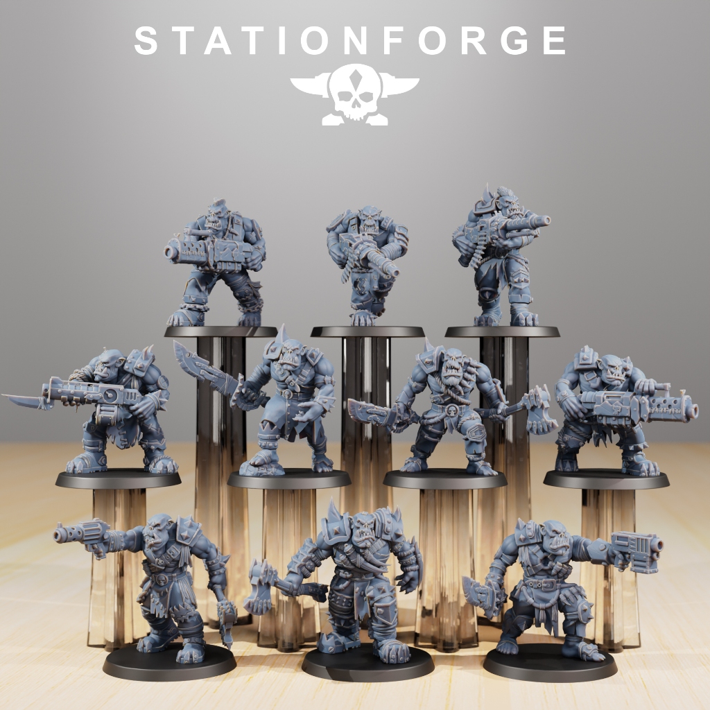 Orkaz Strappaz งาน Resin Miniature Model สำหรับ Tabletop Board Game ตั้งโชว์