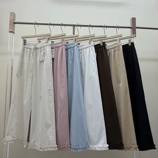 Gang_jeans#26809(K)กางเกงขายาว ทรงขากว้าง เอวยางยืดสไตล์มินิมอล รุ่น Cozy Wide Pants