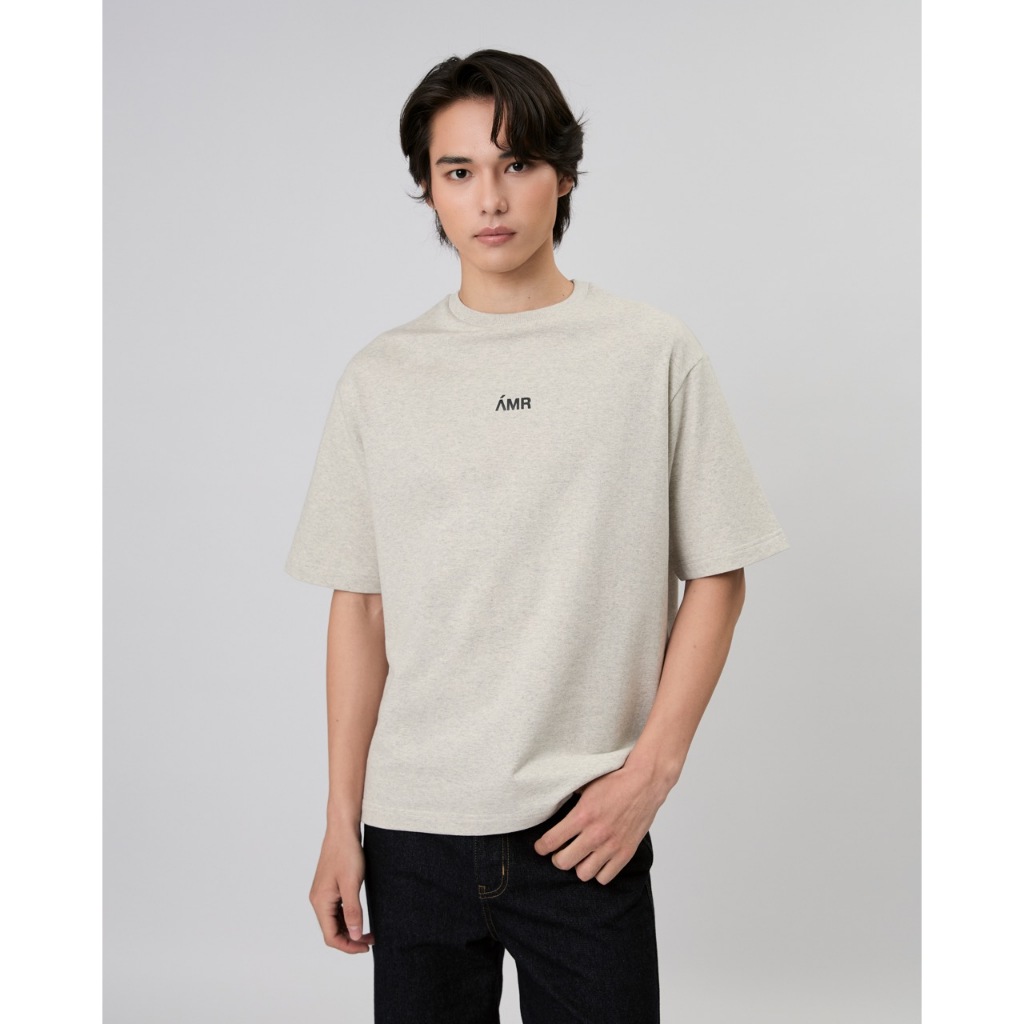 AMR DE SAISON ( AIMER ) - AMR Mini Logo French Terry T-Shirt เสื้อยืดโอเวอร์ไซส์ สกรีนลาย โลโก้เล็ก