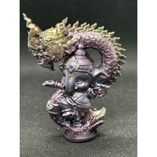 Ganesha with the Guardian Naga Size S (Hand crafted art toy)