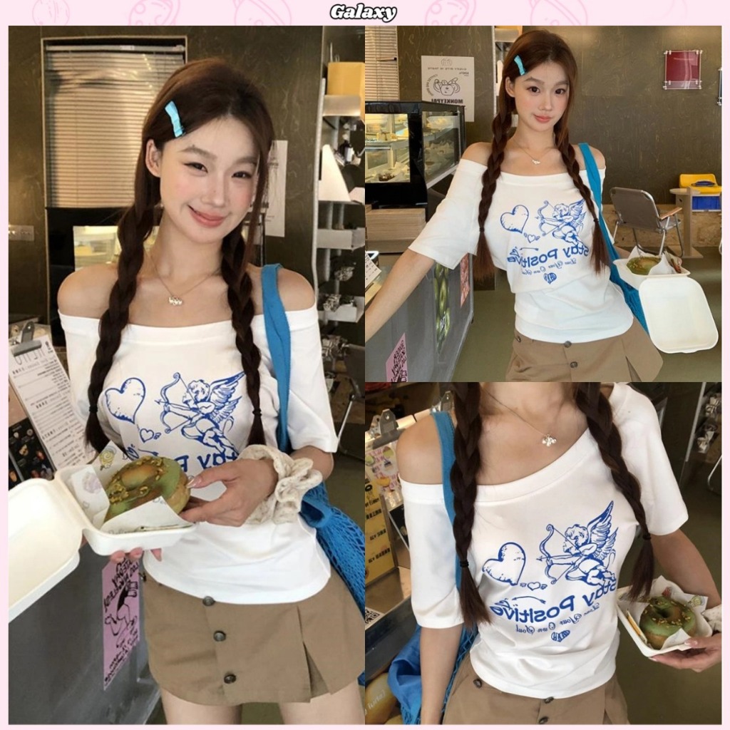 เสือยืด ทรงหลวม เนื้อผ้านิ่ม สาวอวบใส่ได้ ผ้าคอตอน ดีไซน์ #020445