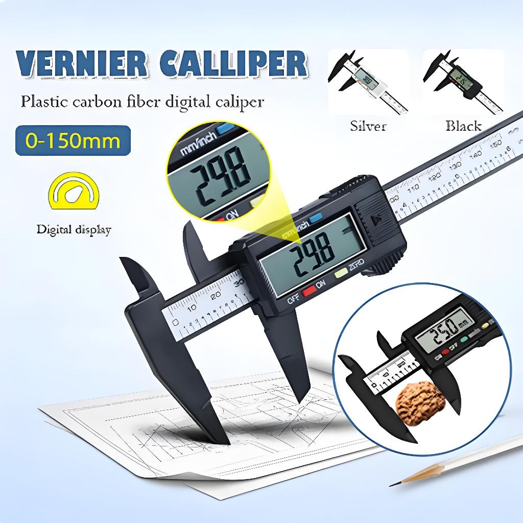เวอร์เนียร์ เวอร์เนีย ดิจิตอล vernier caliper digital เวอร์เนียคาลิปเปอร์ดิจิตอล สแตนเลส 0-150mm ขนาด6นิ้วพร้อมถ่านและกล