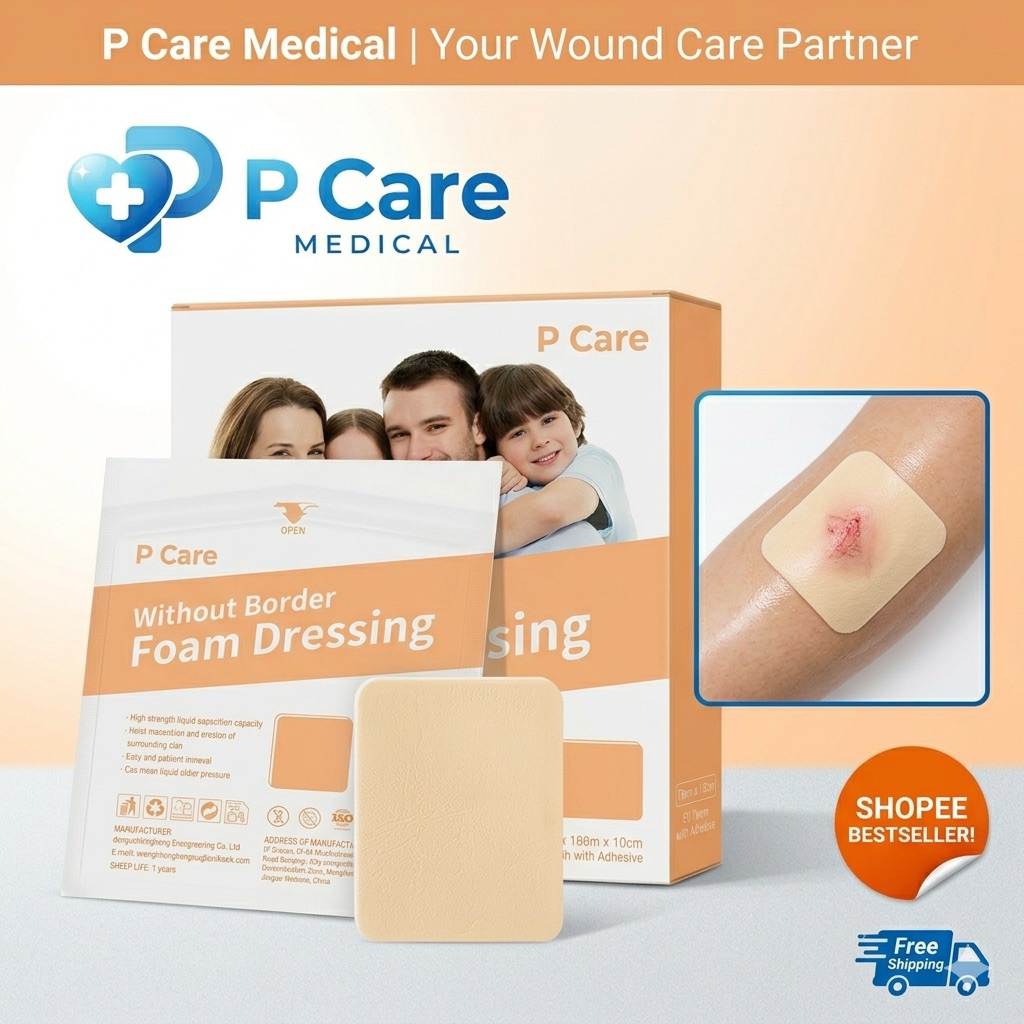 แผ่นปิดแผลกดทับ โฟมซิลิโคนดูดซับของเหลว (Foam Dressing) ชนิดไม่มีขอบกาว อ่อนโยนต่อผิว ปลอดเชื้อ Sterile พร้อมส่ง