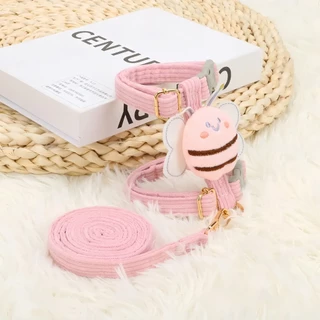 【PetZap】 พร้อมส่ง COD สายจูงสัตว์เลี้ยง รูปร่างผึ้ง สายรัดอกแมว กระต่าย หมาเล็ก นุ่มใส่สบาย ปรับระดับได้ ทนทาน ดี