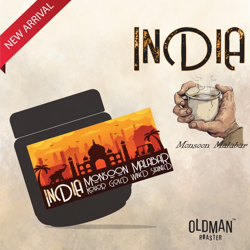 เมล็ดกาแฟ INDIA MONSOON MALABAR (คั่วอ่อน) by OLDMAN ROASTER