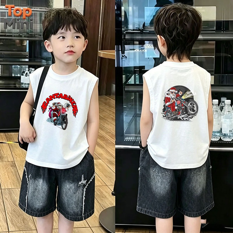 เสื้อกั๊กแขนสั้นสำหรับเด็กชายในฤดูร้อน ระบายอากาศดี ผิวสัมผัสสบาย สร้างลุคเด็กแนวโมเดิร์นได้อย่างง่ายดาย