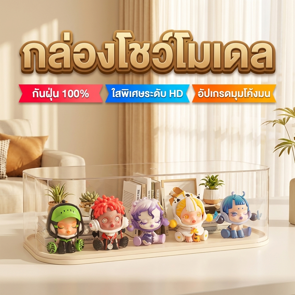 กล่องเก็บโมเดลอะคริลิคใส กล่องโชว์ฟิกเกอร์ ตู้ใส่โมเดล ป้องกันฝุ่น สำหรับ Model Figure Popmart