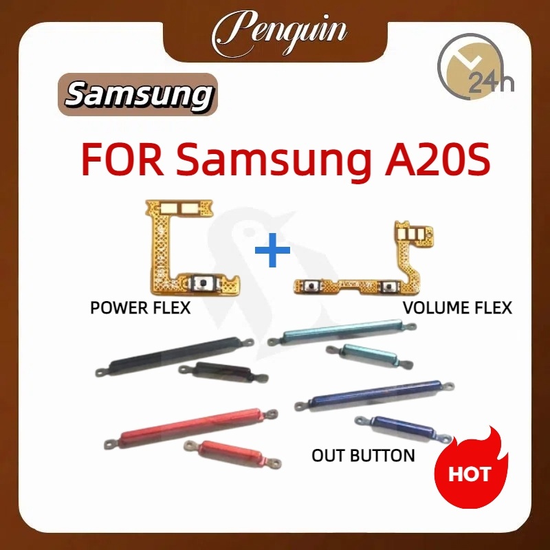 ปุ่มกดสวิทช์ด้านนอก Samsung A20S ปุ่มเปิดปิด ปรับระดับเสียงขึ้นลง ON OFF+VOLUME BUTTON