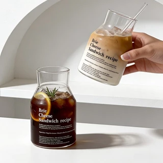 แก้วกาแฟ มัทฉะ ที่ใส่มัทฉะ แก้วน้ำ แก้วสายคาเฟ่มินิมอล แก้วน้ำทรงแจกัน พร้อมหลอดแก้ว