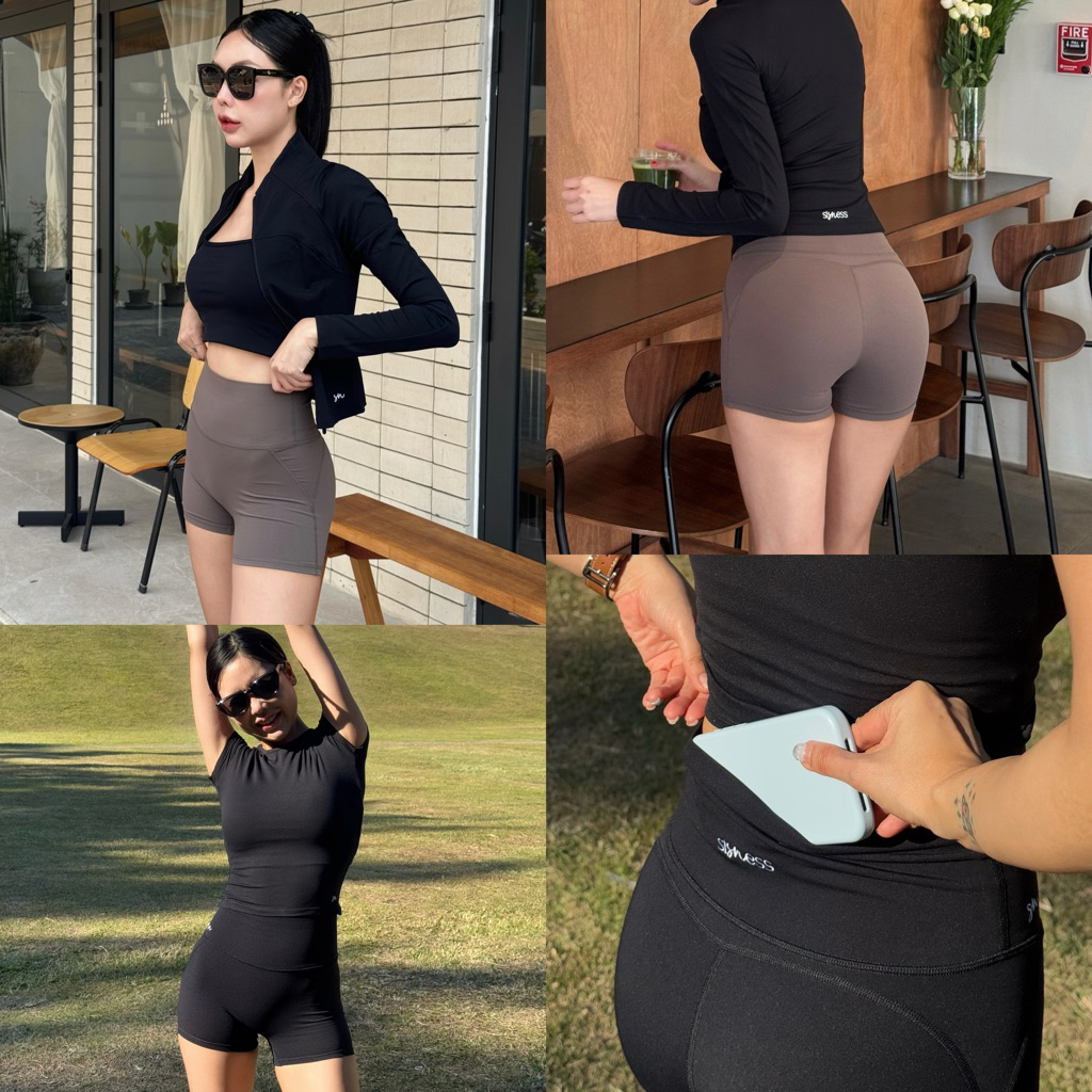 Sisness Daily shorts กางเกงออกกำลังกายขาสั้น ทรงกระชับสะโพก มีช่องใส่ของ