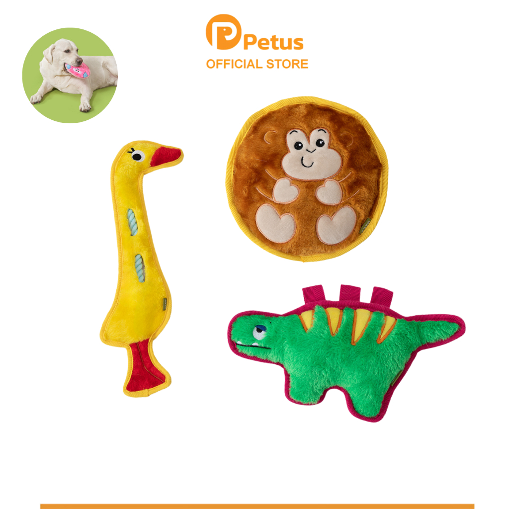 Petus ของเล่นสัตว์เลี้ยง ของเล่นกัดสุนัข dog toy ดีไซน์น่ารัก มีเสียง ช่วยลดความเครียด เนื้อผ้านุ่ม มีให้เลือกหลายแบบ