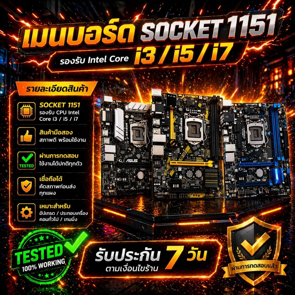 เมนบอร์ด 1151 + Cpu Gen6-7 มือสอง