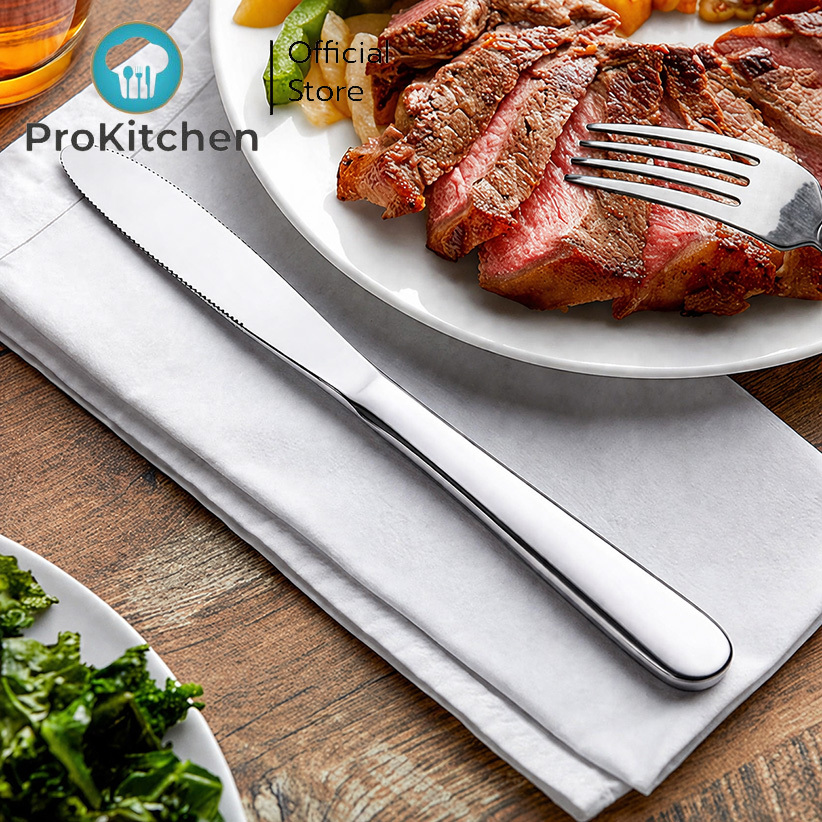 Kudzun มีดสเต็ก มีดสเต็กแสตนเลส 100% ProKitchen