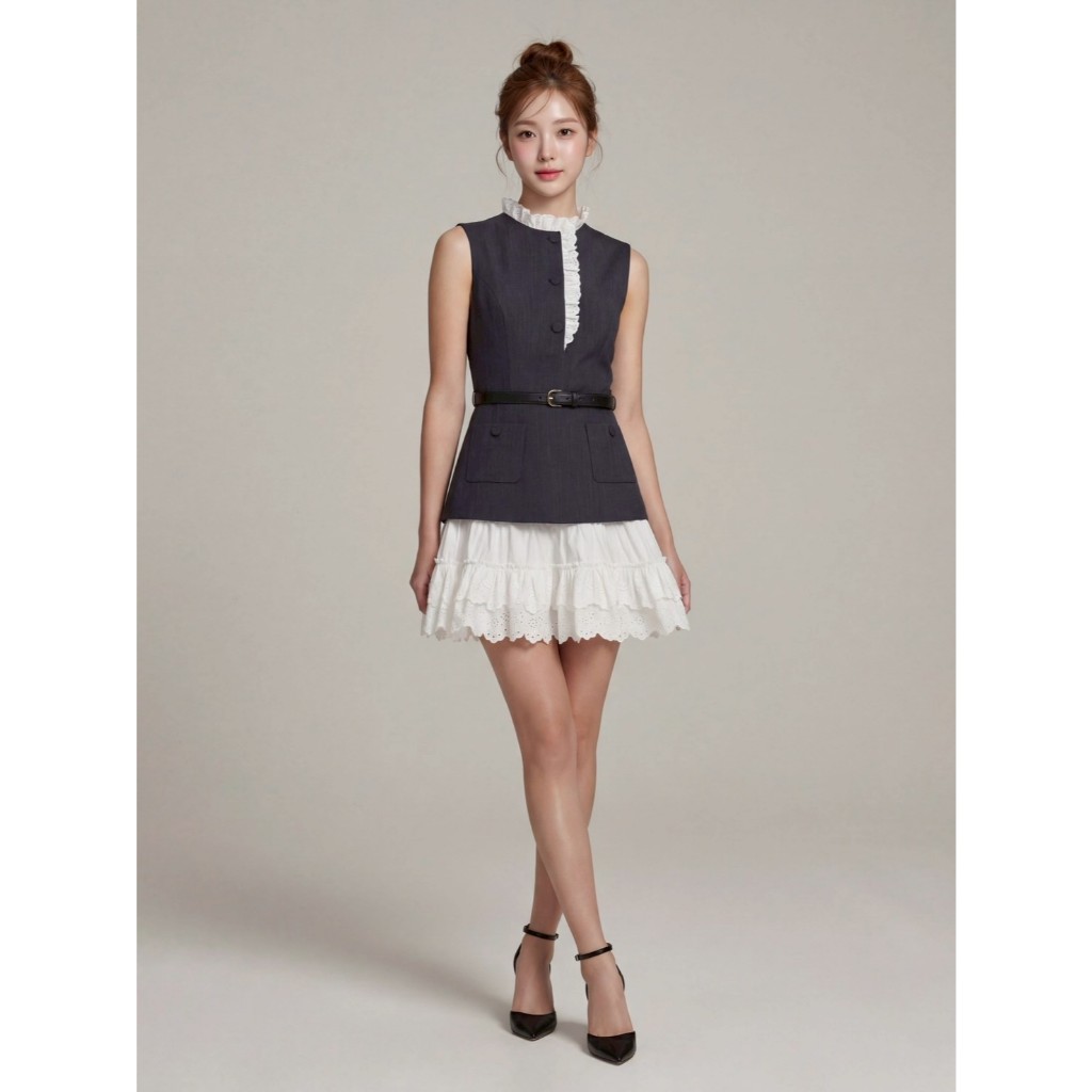 MG254-0426 : Grey Tailored Mini Dress