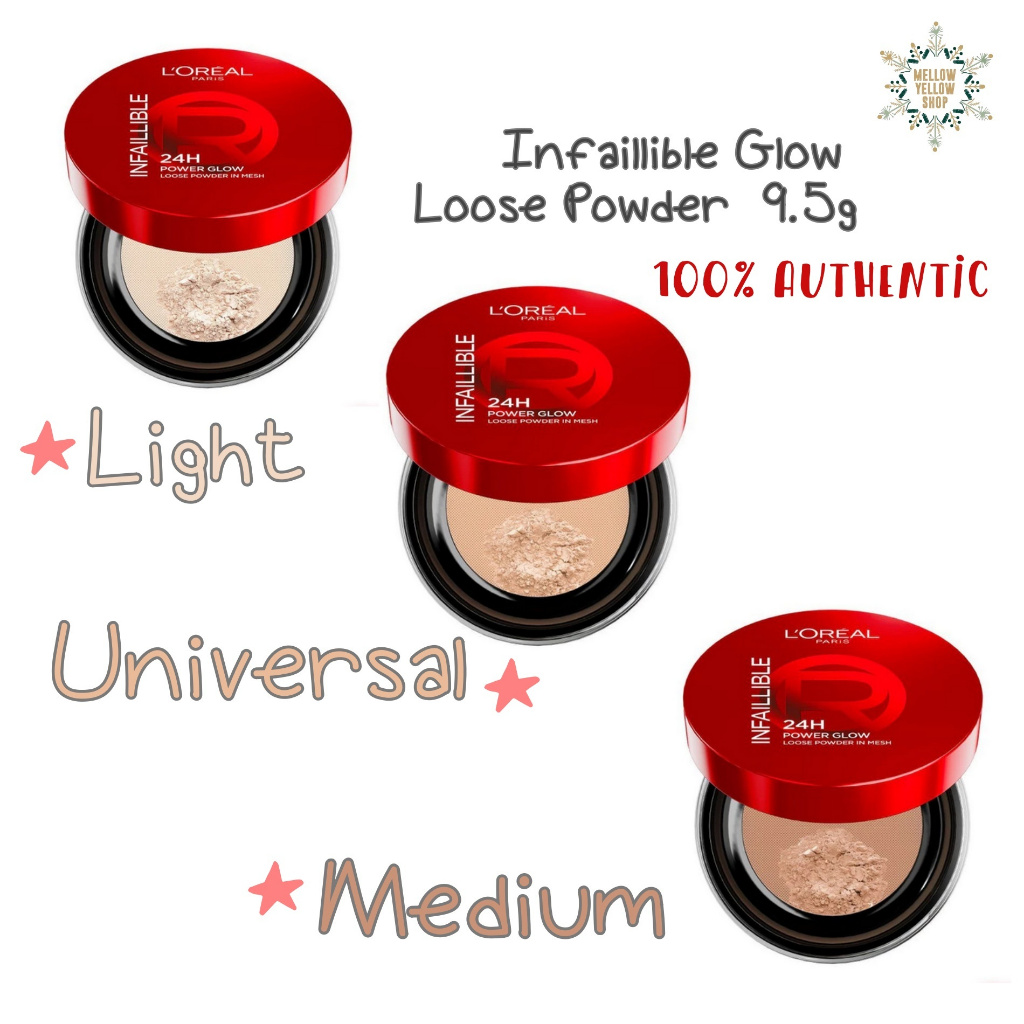 แป้งฝุ่นผิวโกลว์ L'Oreal Paris Infallible Loose powder ลอรีอัล ปารีส อินเฟลลิเบิล พาวเวอร์ โกลว์ ลูส พาวเดอร์ อิน เมช