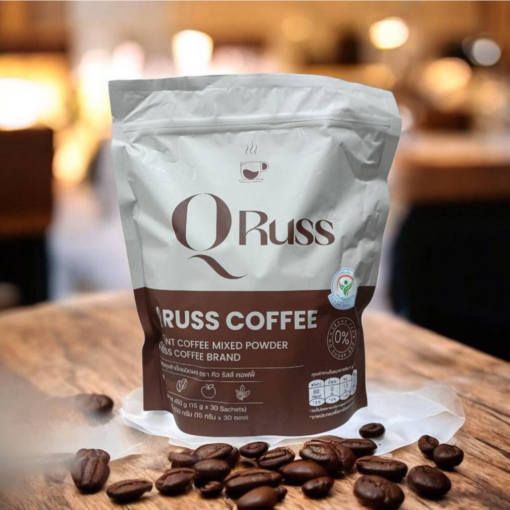คิวรัสส์ คอฟฟี่ (1ห่อ 30ซอง) กาแฟ Qruss coffee กาแฟปรุงสำเร็จชนิดผง