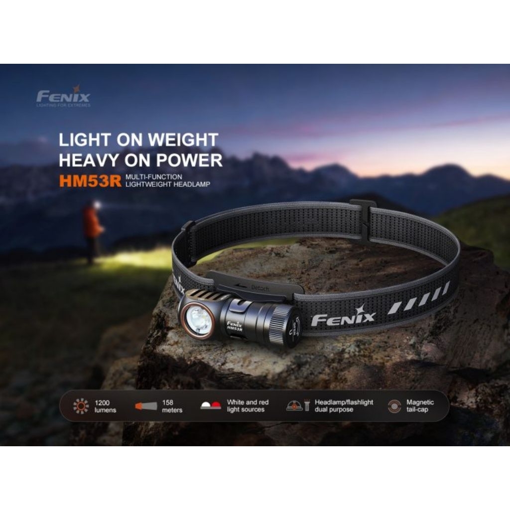 ไฟฉายคาดหัว Fenix HM53R MULTI-FUNCTION LIGHTWEIGHT HEADLAMP : สินค้ารับประกัน 3 ปี