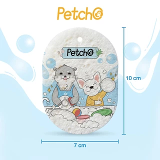 Petcho ฟองน้ำเยื่อไม้ ฟองน้ำล้างจานแบบบีบอัด ลายน่ารัก ทำความสะอาด มีสายคล้องให้