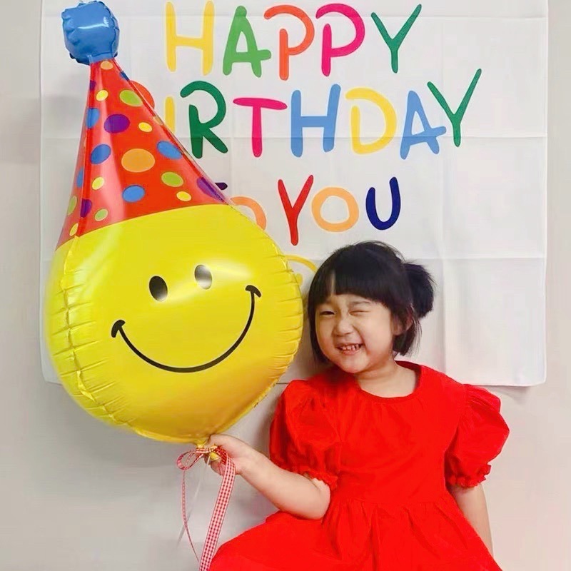 ลายหน้ายิ้มน่ารัก 4D ลูกโป่งฟอยล์ ลูกโป่งหน้ายิ้ม ลูกโป่งวันเกิด สําหรับตกแต่งปาร์ตี้วันเกิด