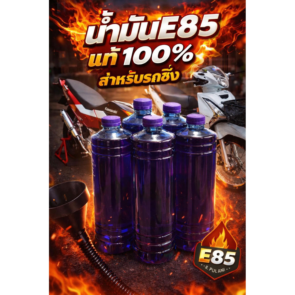 น้ำมัน E85 แท้ปั้มบางจาก 100%⛽️🍇แบ่งขาย1-2-3-4-5 ลิตร สำหรับเครื่องซิ่ง