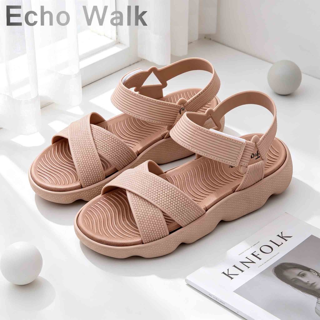 EchoWalk รองเท้าแตะแฟชั่น ใส่สบาย รุ่นใหม่ รองเท้าแตะสไตล์มินิมอล   พร้อมส่ง ราคา ถูกที่สุด ดีลบีเคเค แกลเลอรีภาพที่ 6